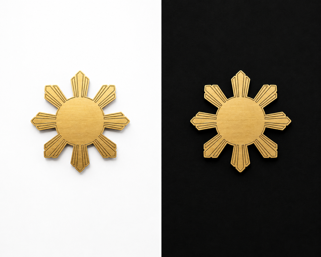 Brushed Gold Filipino Sun Magnet
