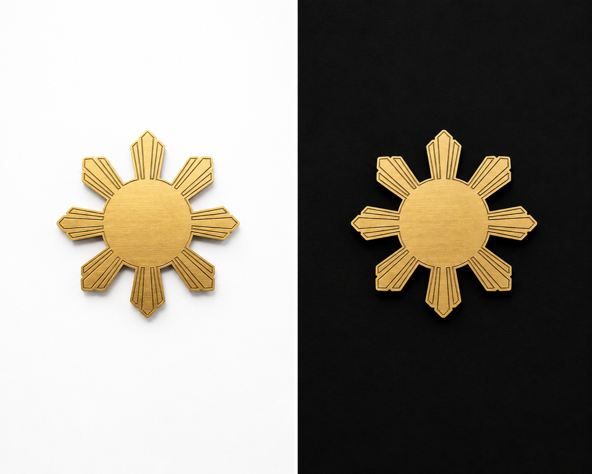 Brushed Gold Filipino Sun Magnet