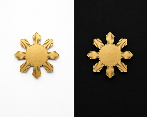 Brushed Gold Filipino Sun Magnet