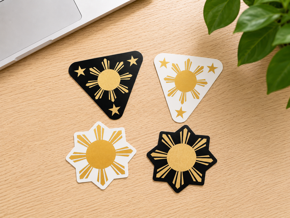 Gold Foil Filipino Sun Sticker