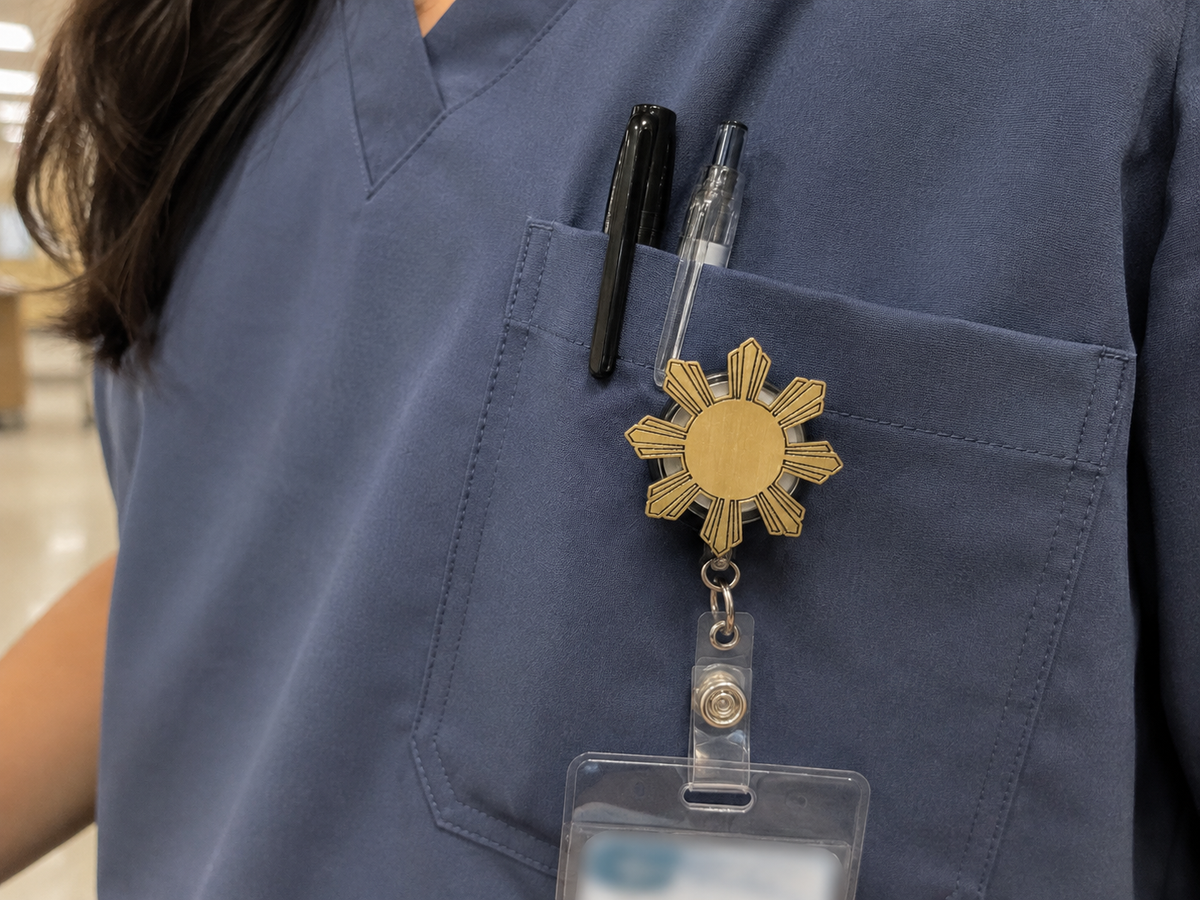 Filipino Brushed Gold Badge Reel