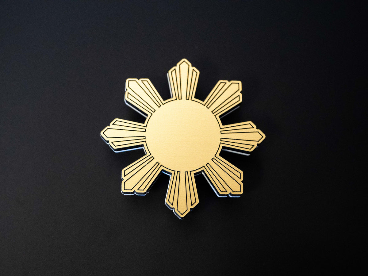 Brushed Gold Filipino Sun Magnet