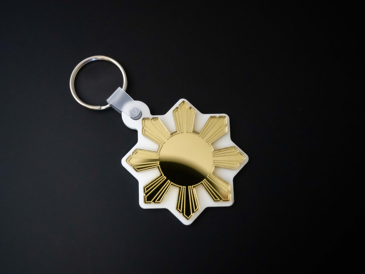 Mirrored Filipino Sun Araw Keychain