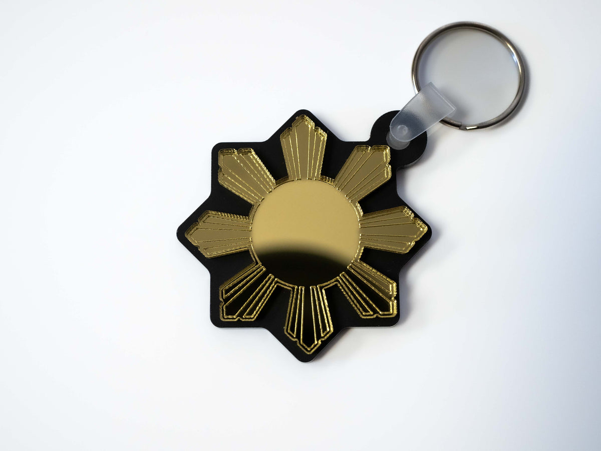 Mirrored Filipino Sun Araw Keychain