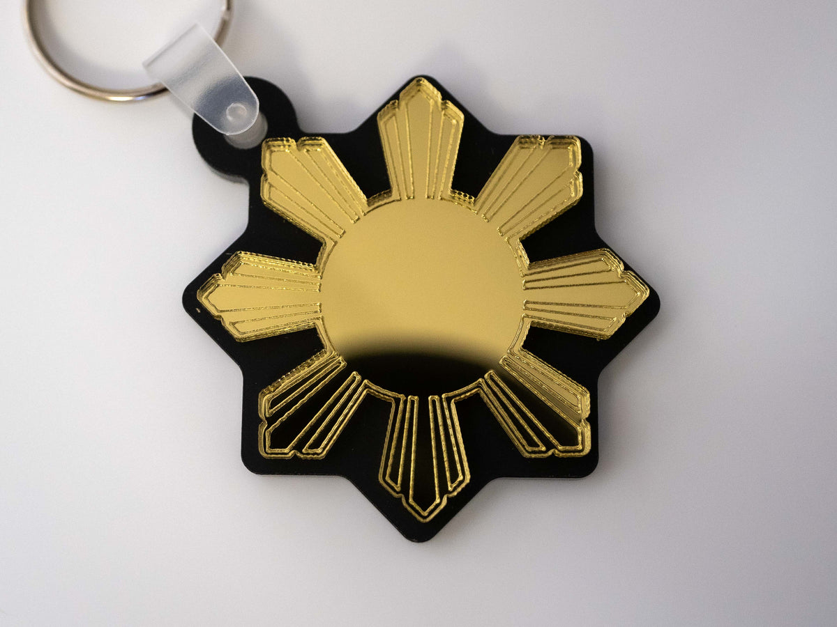 Mirrored Filipino Sun Araw Keychain