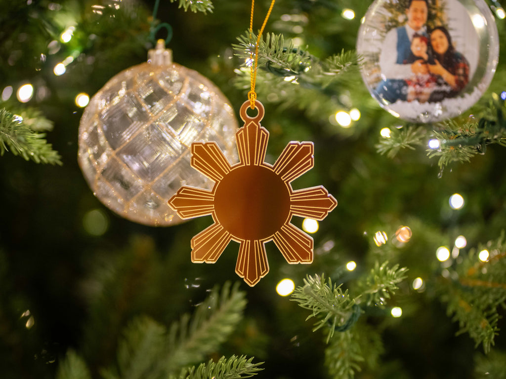 Gold Mirror Filipino Sun Ornament