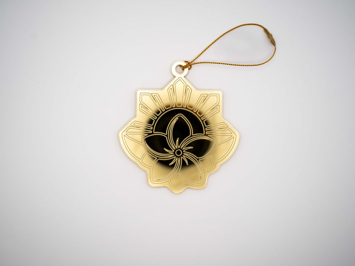Mirrored Sampaguita & Sun Ornament