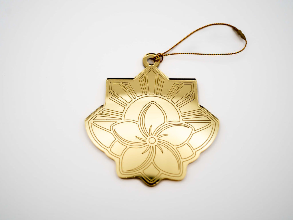 Mirrored Sampaguita & Sun Ornament