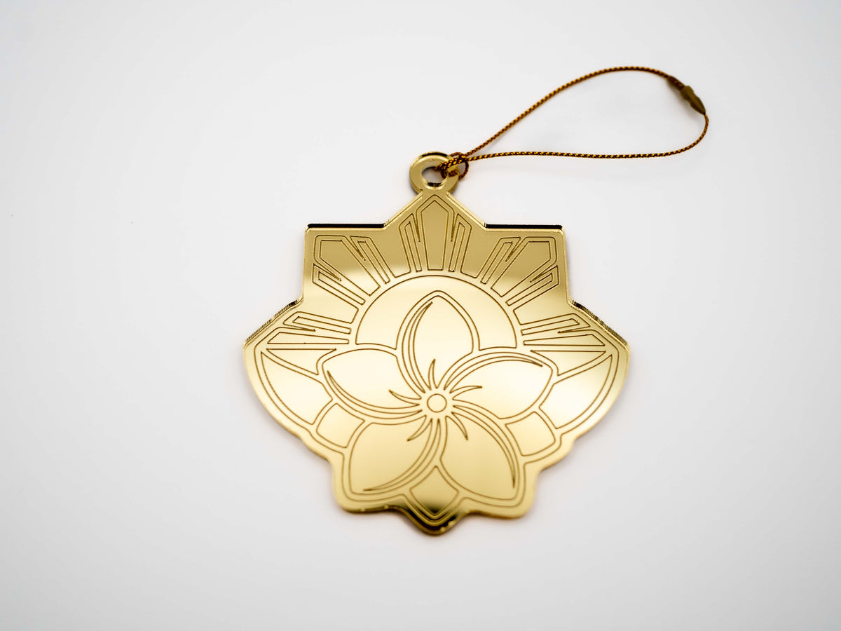 Mirrored Sampaguita & Sun Ornament