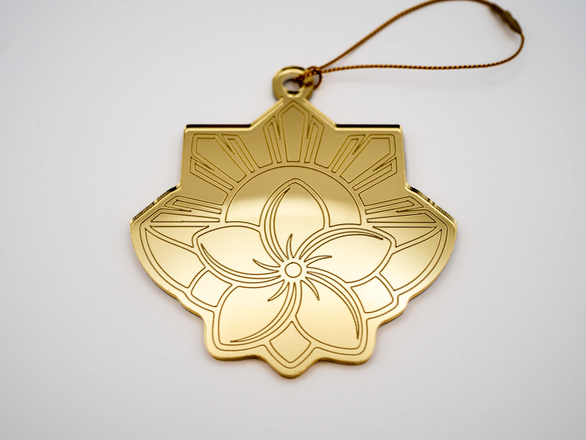 Mirrored Sampaguita & Sun Ornament