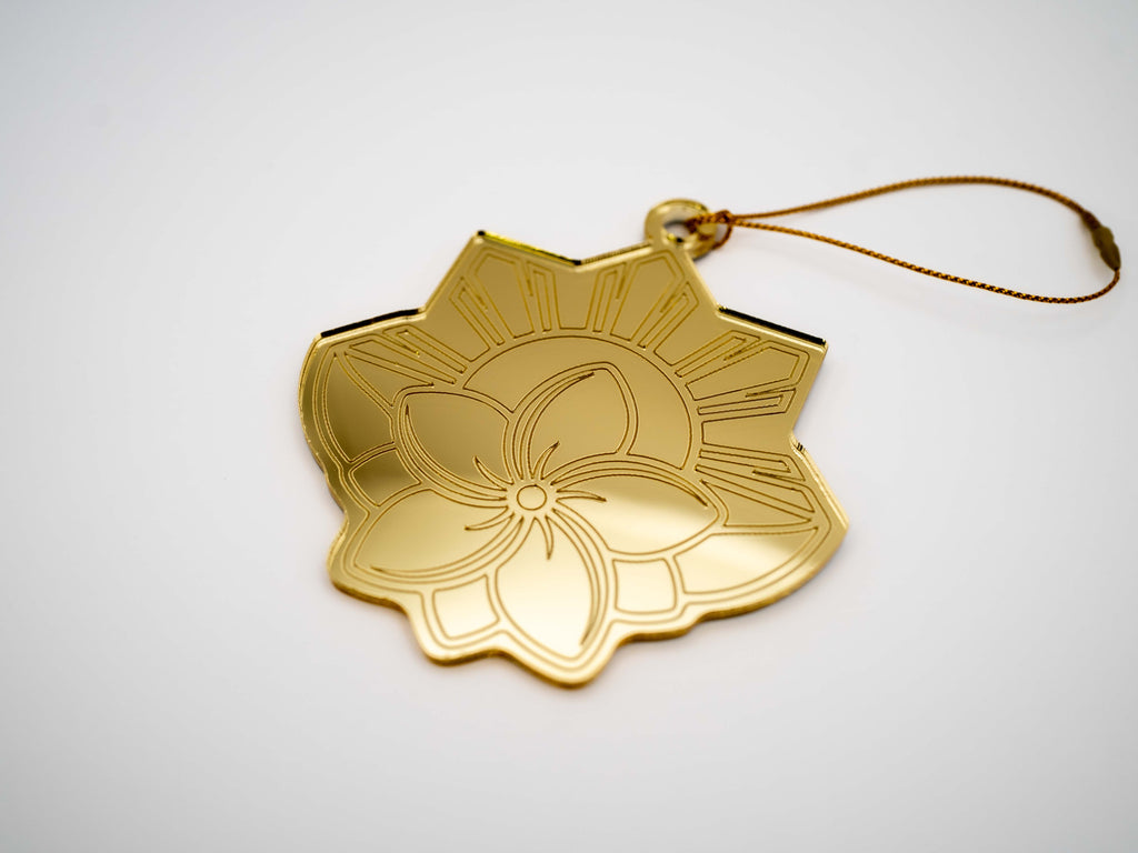 Mirrored Sampaguita & Sun Ornament