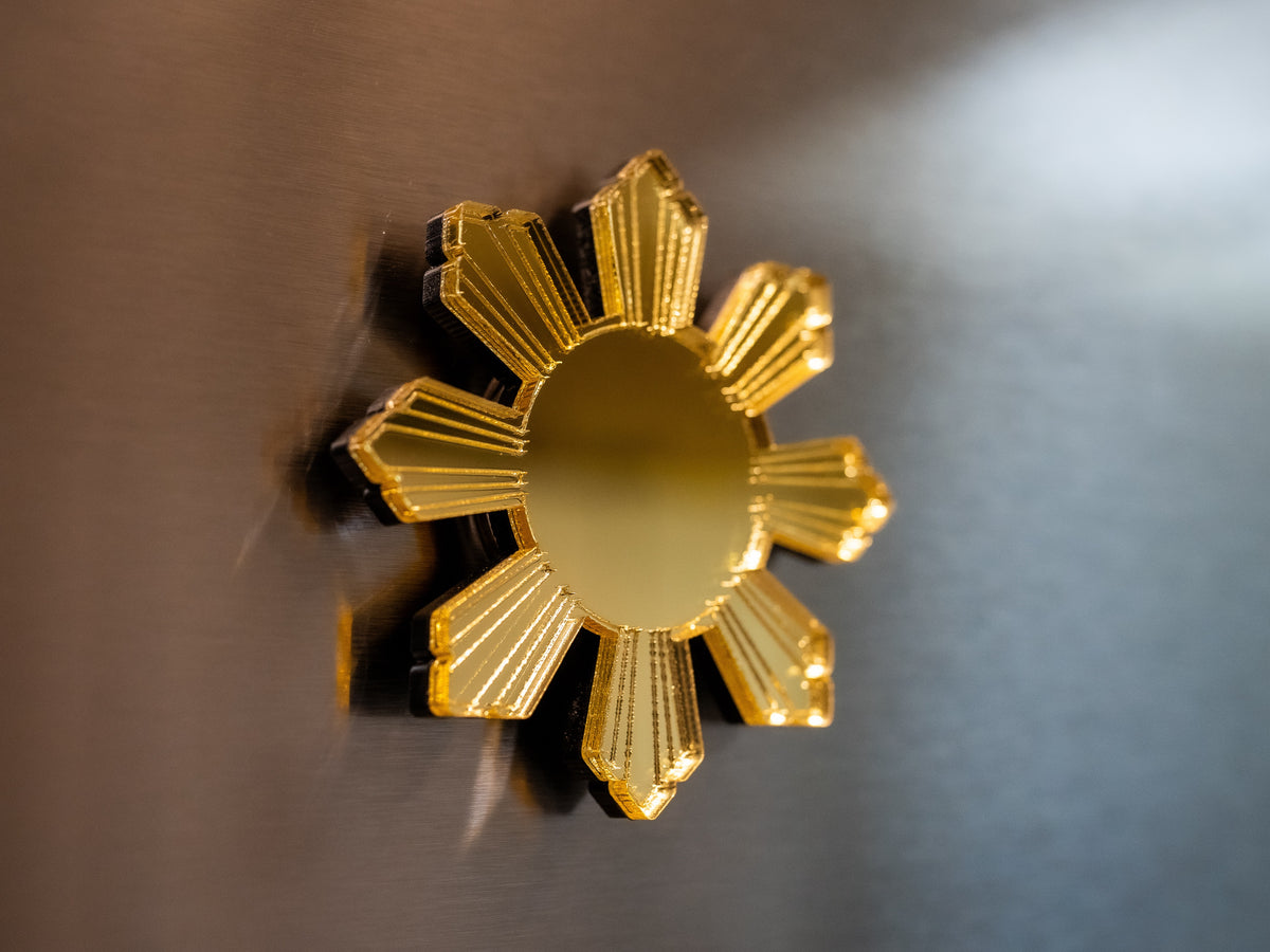 Mirror Gold Filipino Sun Fridge Magnet