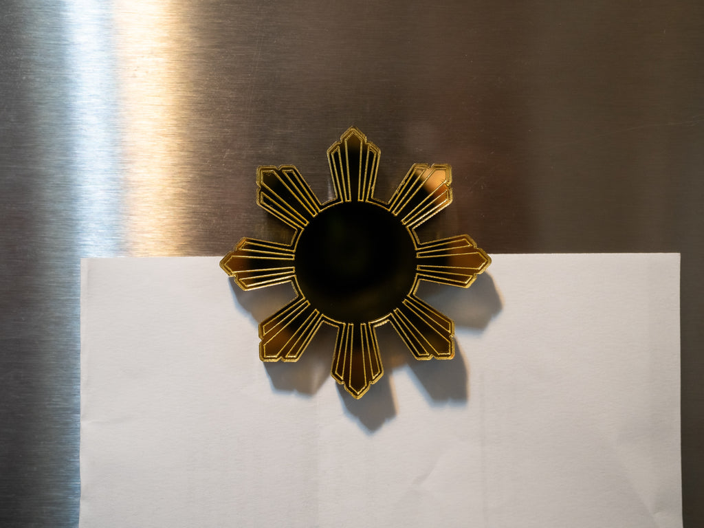 Mirror Gold Filipino Sun Fridge Magnet