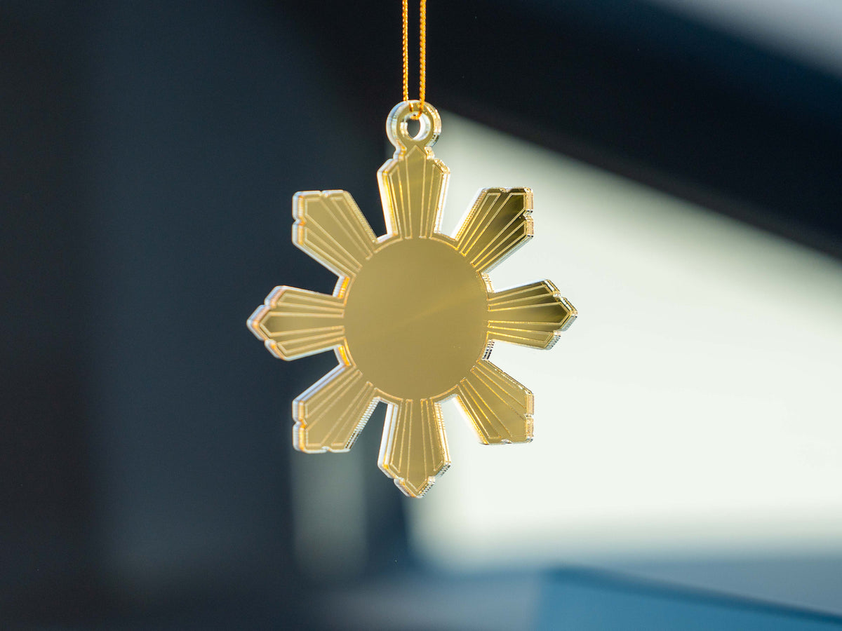 Gold Mirror Filipino Sun Ornament