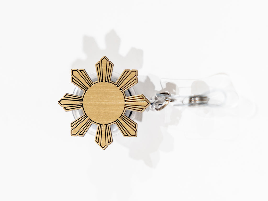 Filipino Brushed Gold Badge Reel