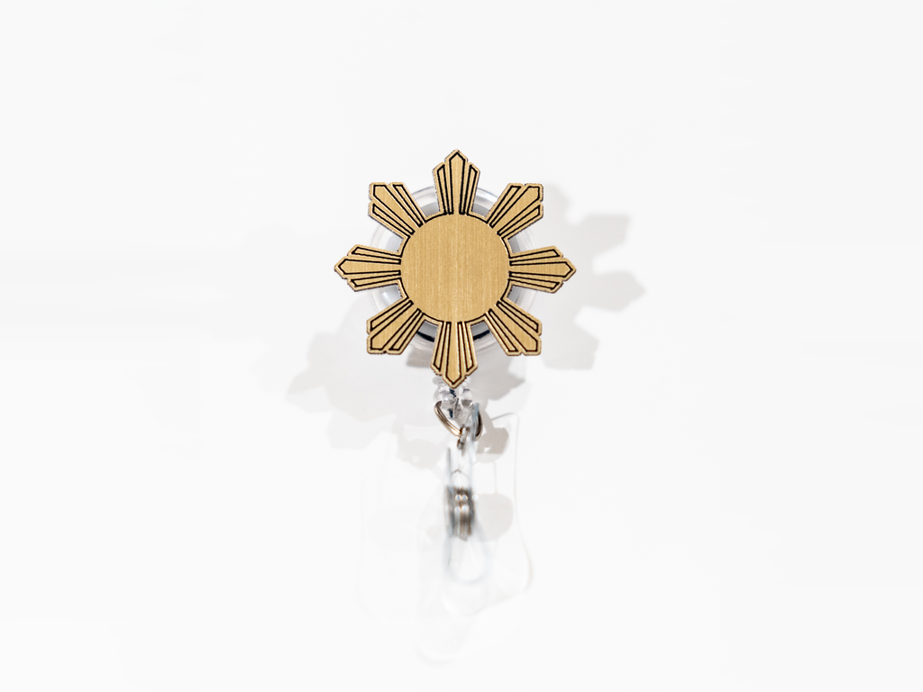 Filipino Brushed Gold Badge Reel