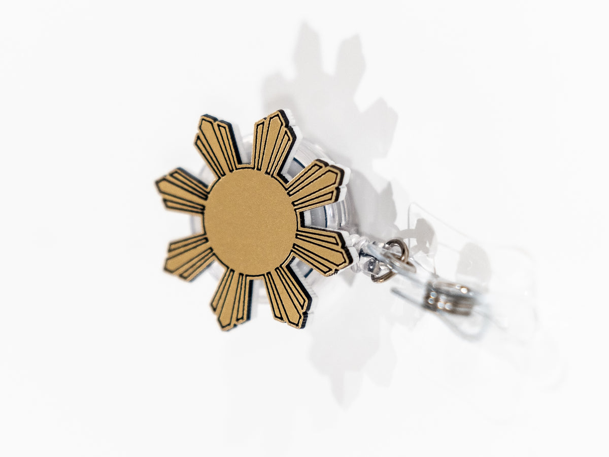 Filipino Brushed Gold Badge Reel