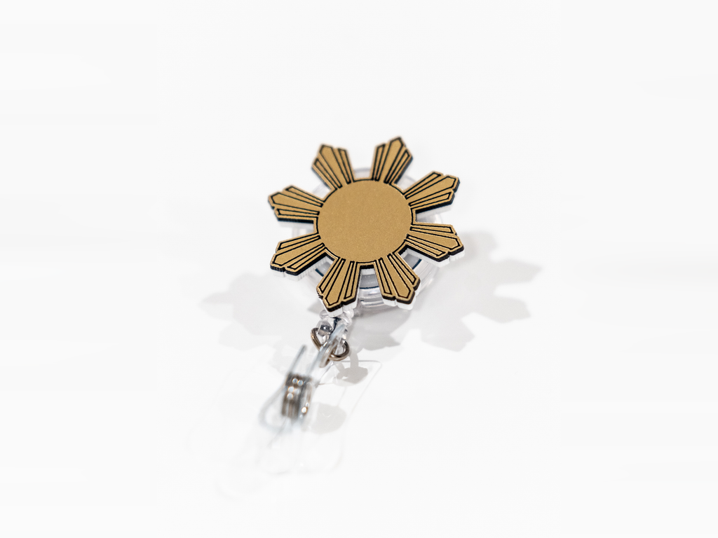 Filipino Brushed Gold Badge Reel