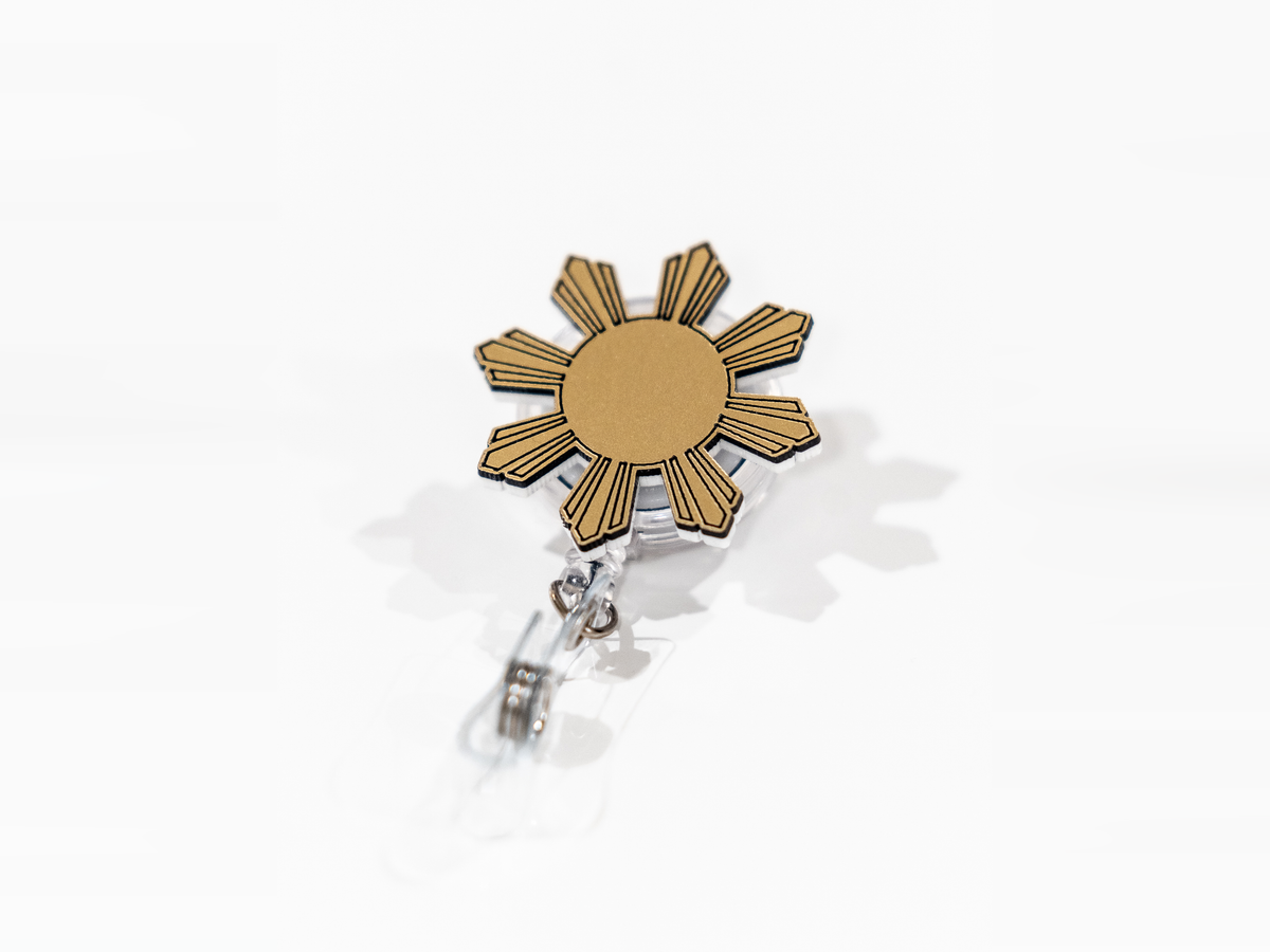 Filipino Brushed Gold Badge Reel