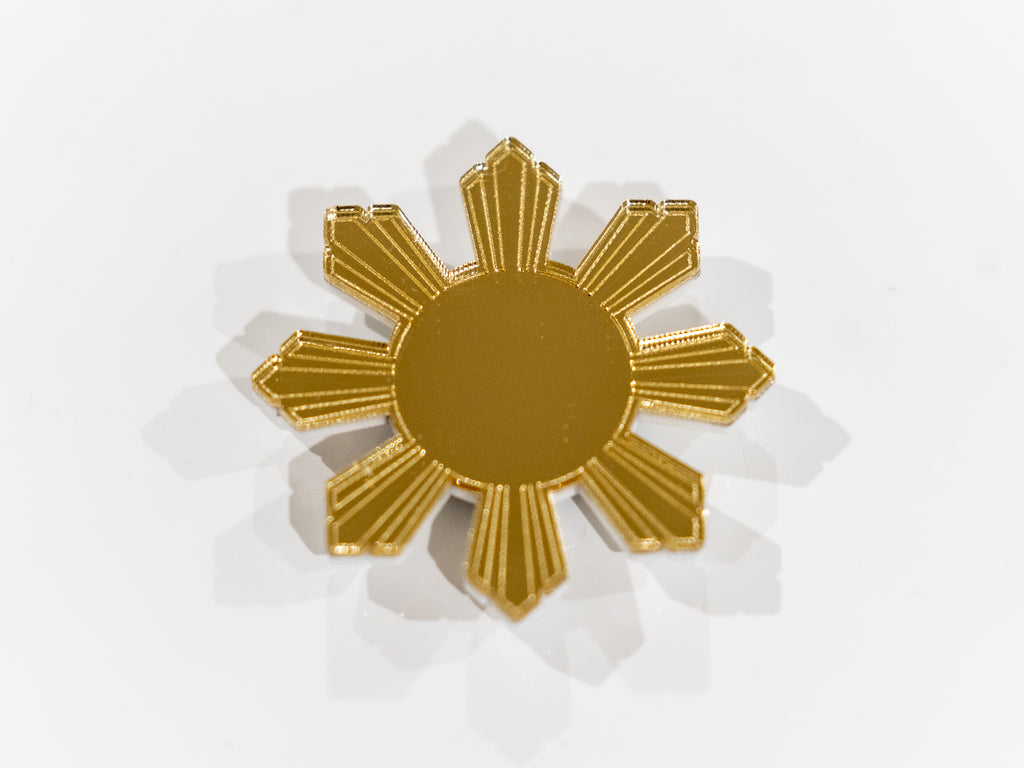 Mirror Gold Filipino Sun Fridge Magnet