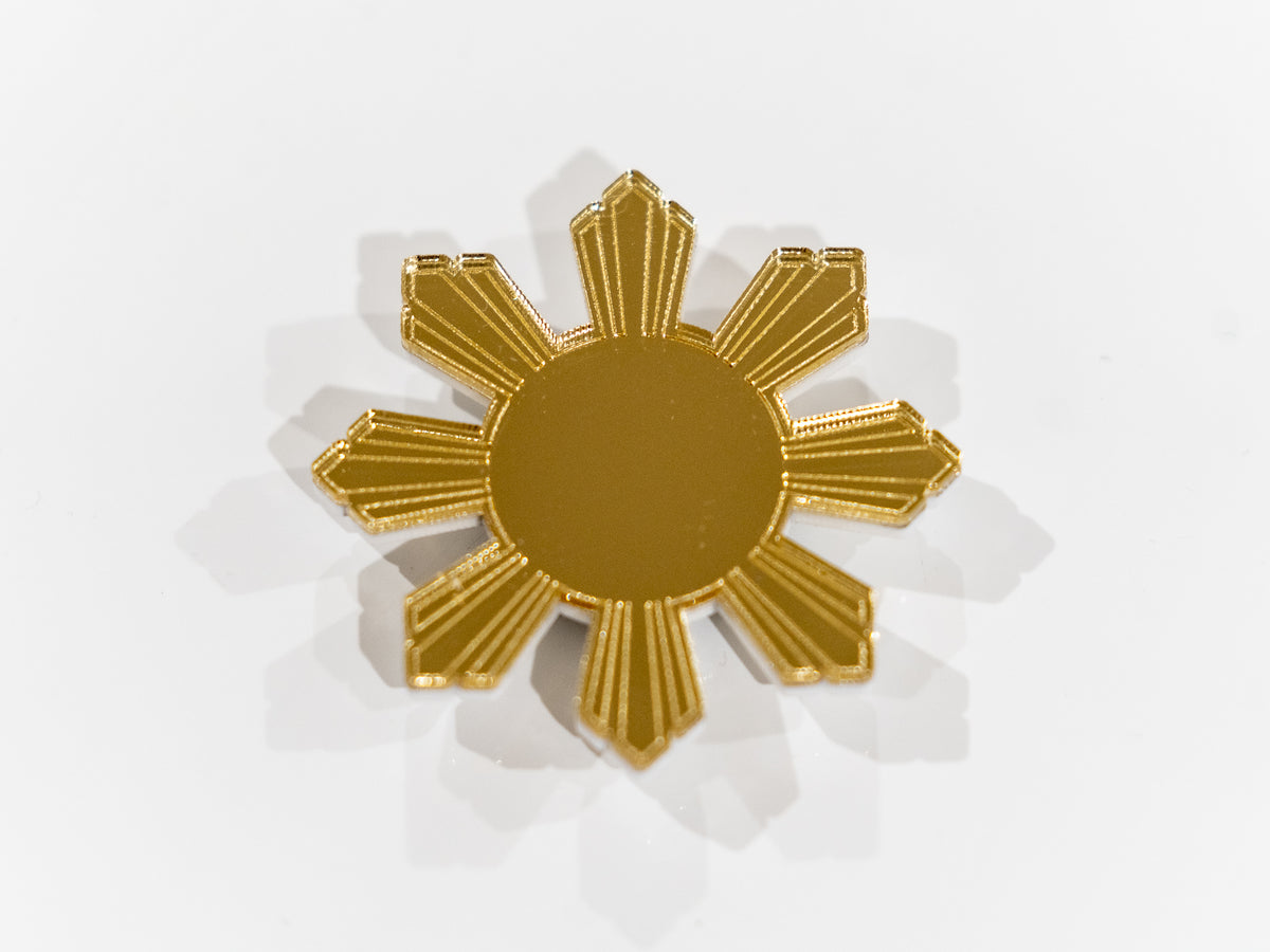 Mirror Gold Filipino Sun Fridge Magnet