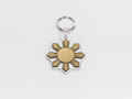Metallic Brushed Gold Filipino Sun Araw Keychain