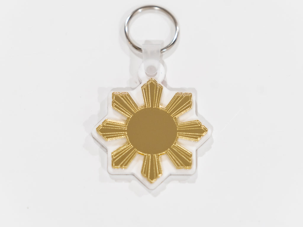 Mirrored Filipino Sun Araw Keychain