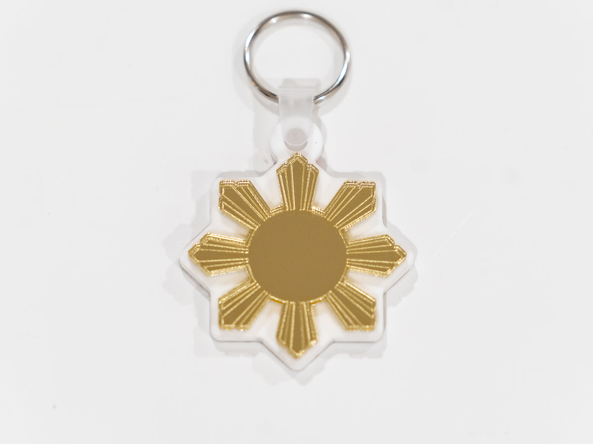 Mirrored Filipino Sun Araw Keychain