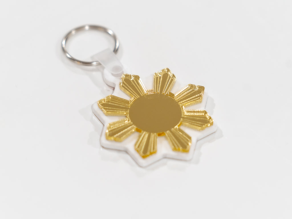 Mirrored Filipino Sun Araw Keychain
