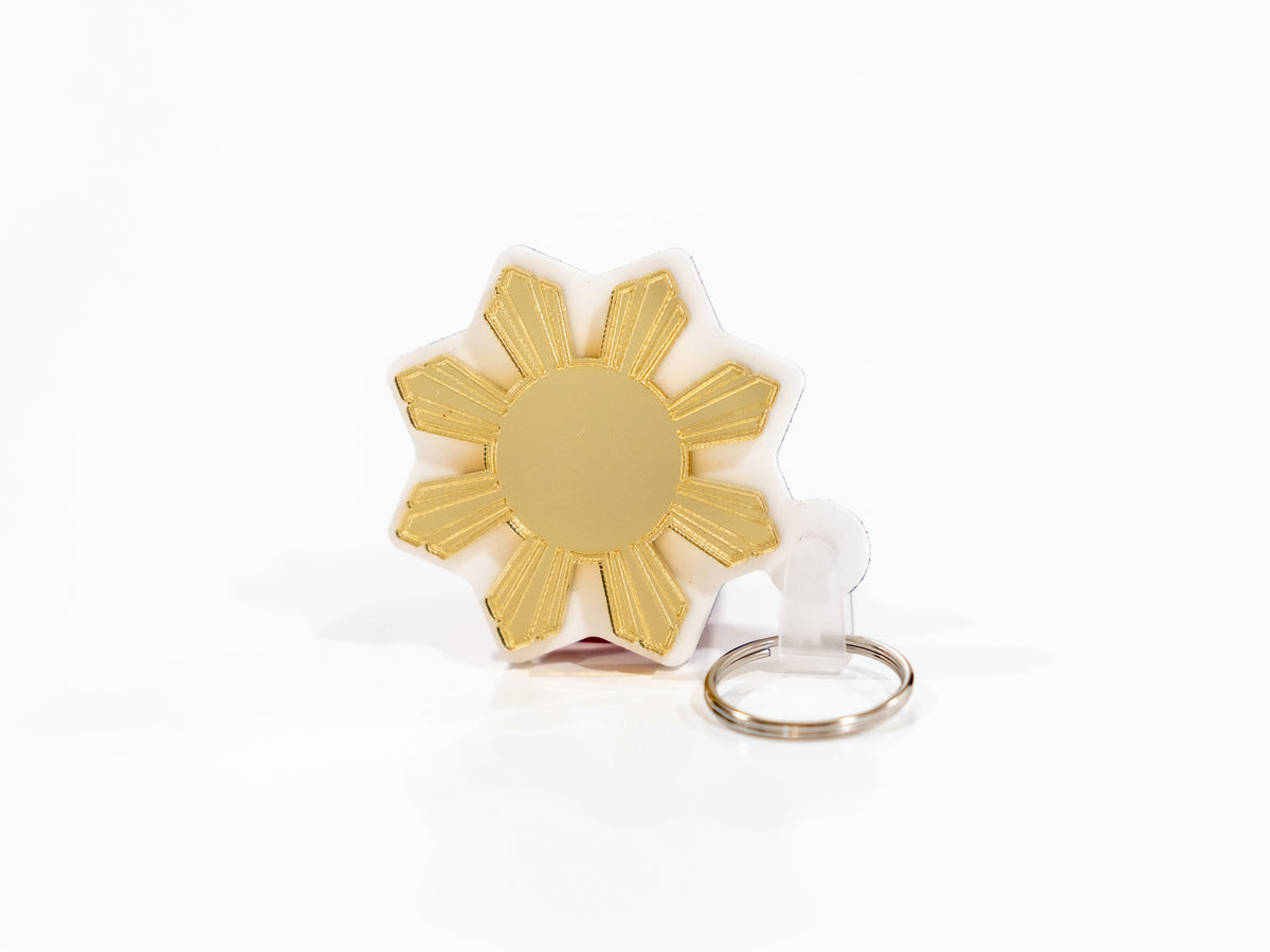 Mirrored Filipino Sun Araw Keychain