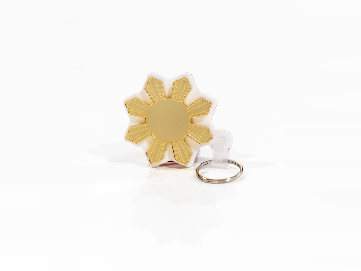 Mirrored Filipino Sun Araw Keychain