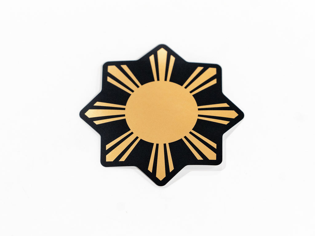 Gold Foil Filipino Sun Sticker