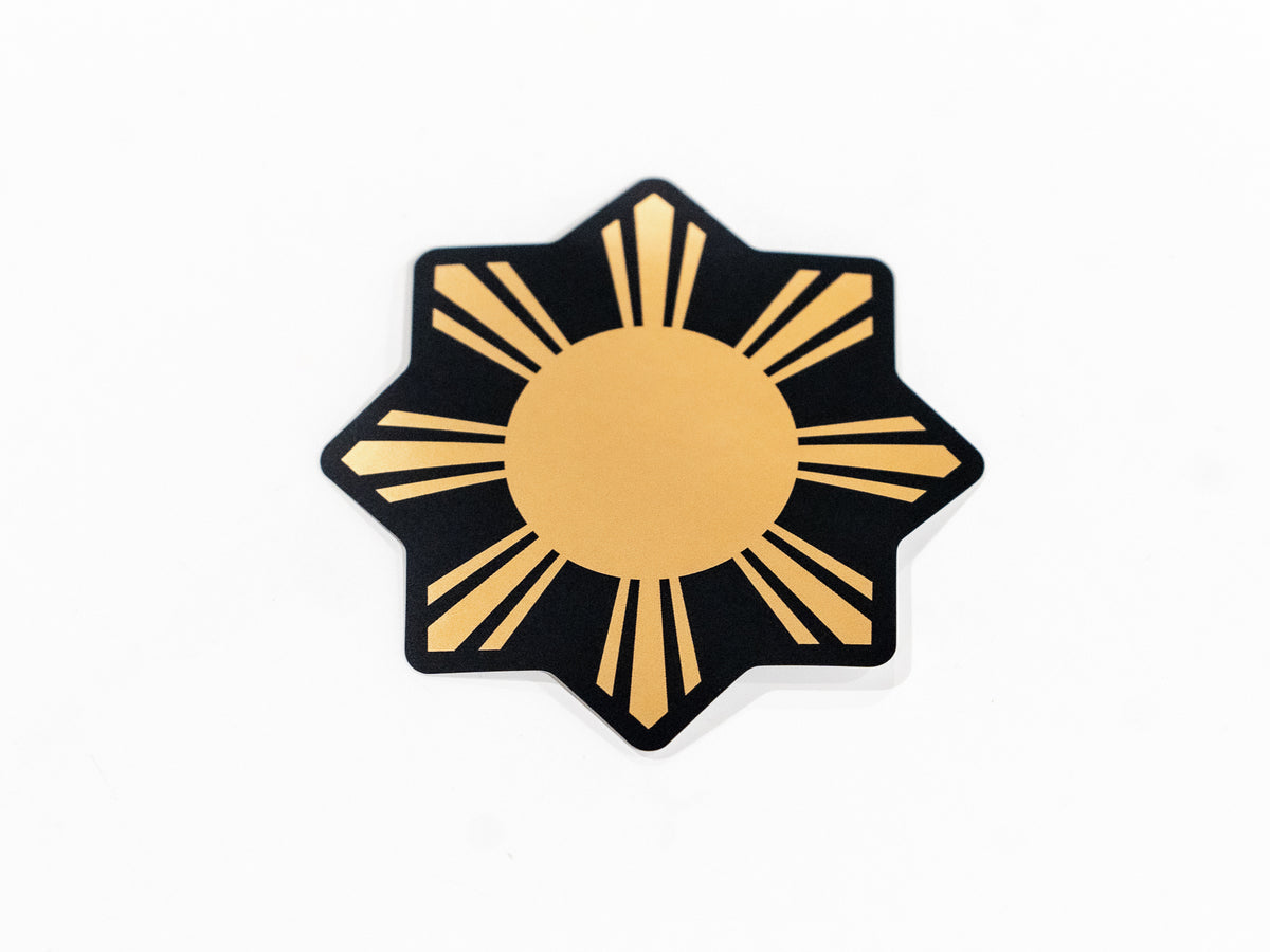 Gold Foil Filipino Sun Sticker