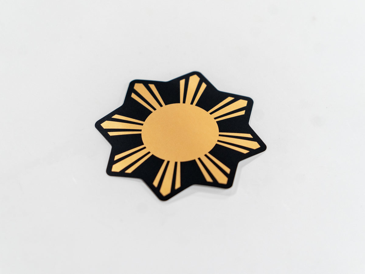 Gold Foil Filipino Sun Sticker