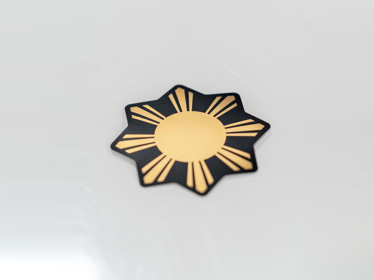 Gold Foil Filipino Sun Sticker
