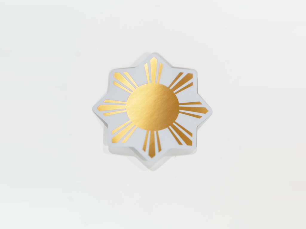 Gold Foil Filipino Sun Sticker