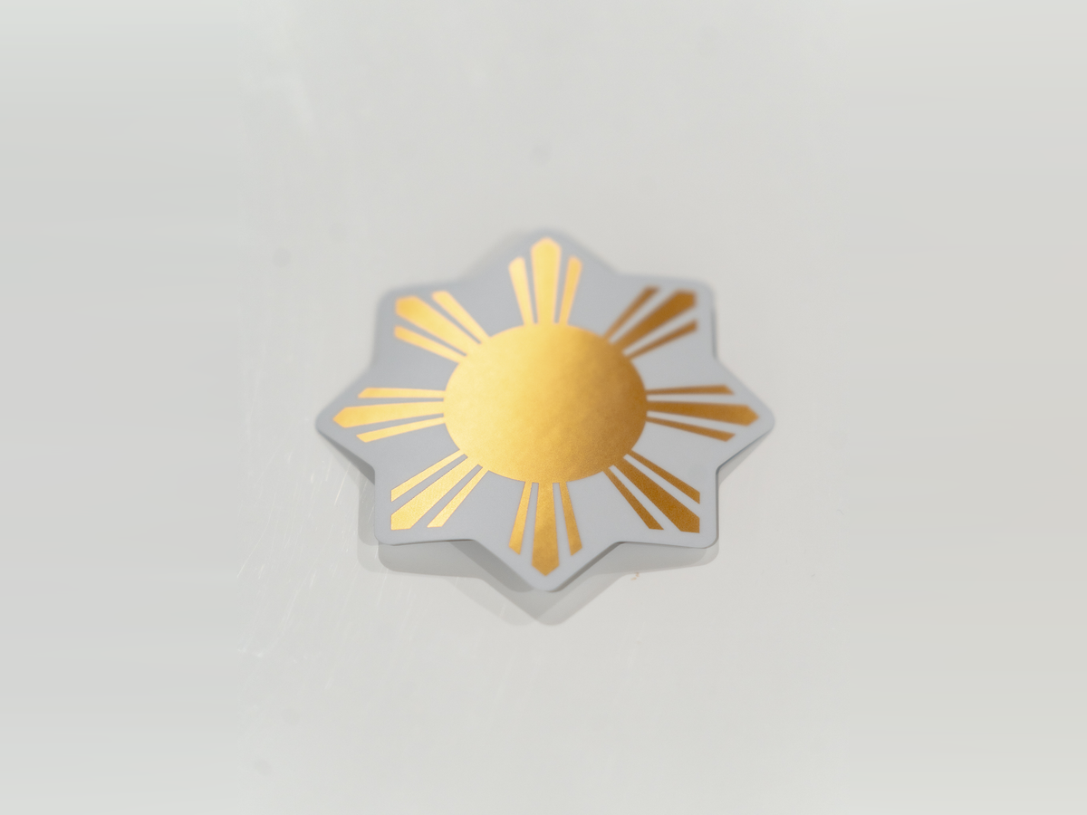 Gold Foil Filipino Sun Sticker