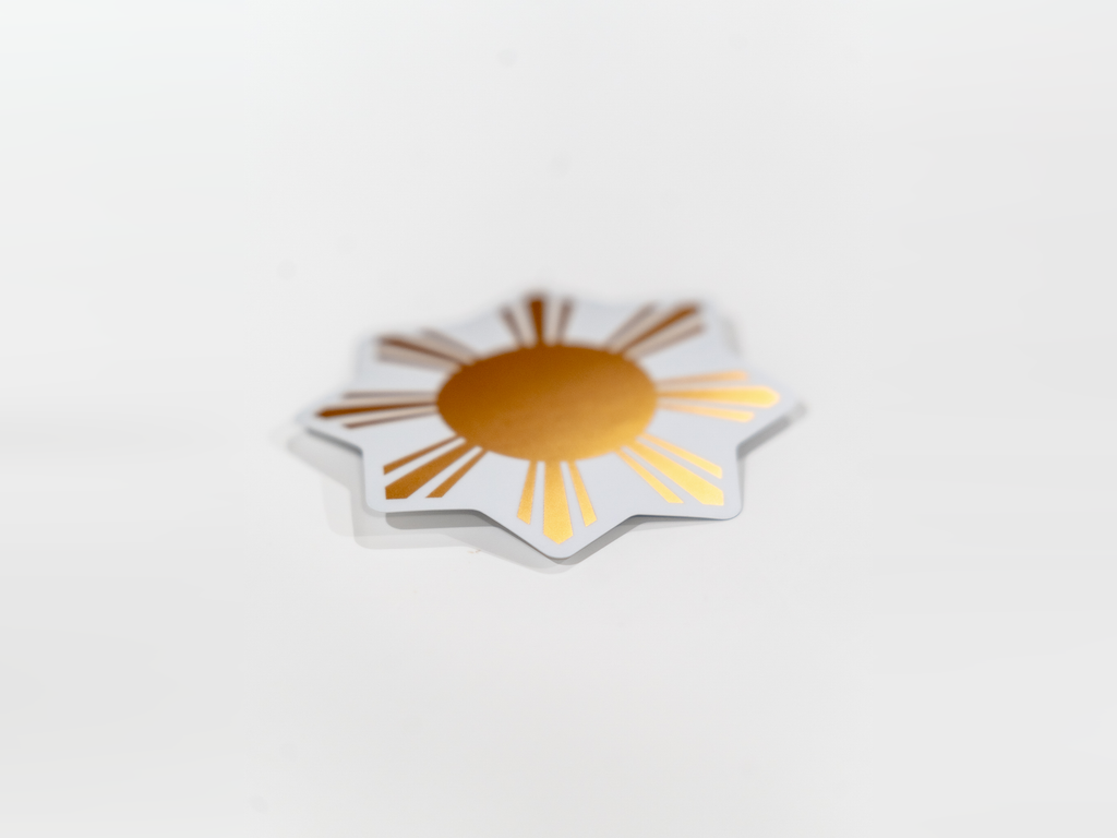 Gold Foil Filipino Sun Sticker