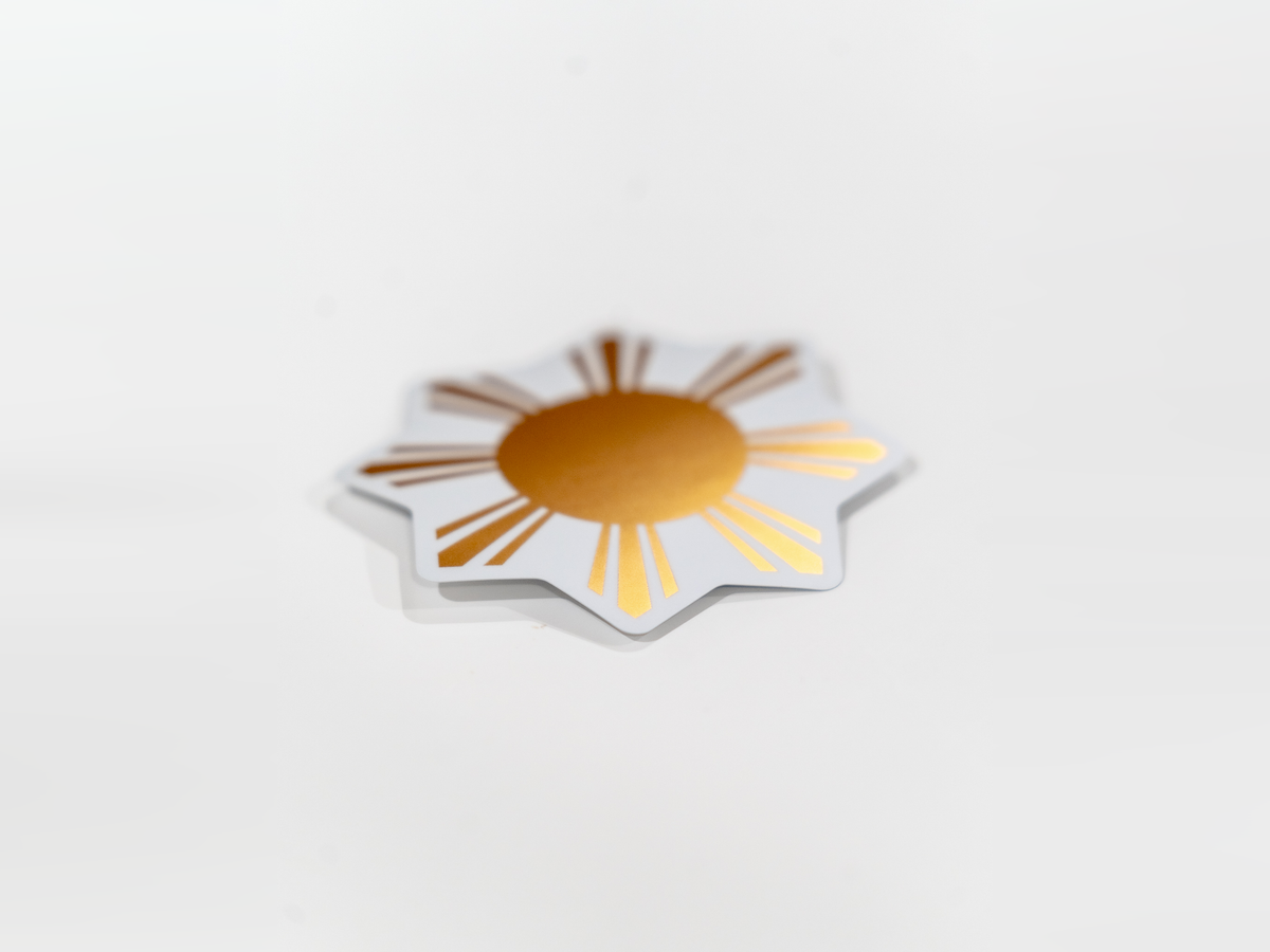 Gold Foil Filipino Sun Sticker