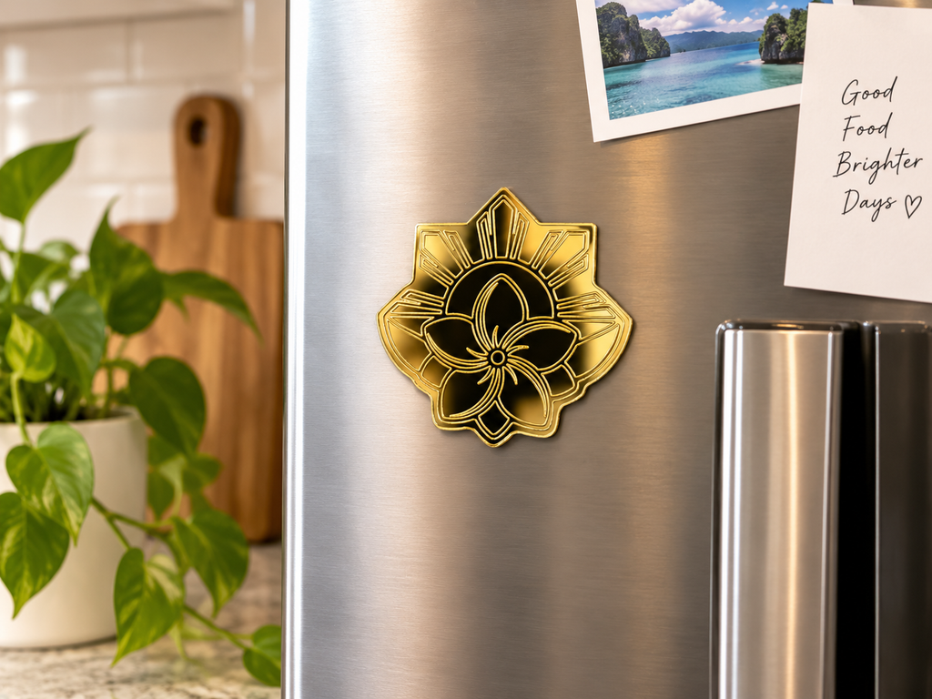 Mirrored Sampaguita & Sun Magnet