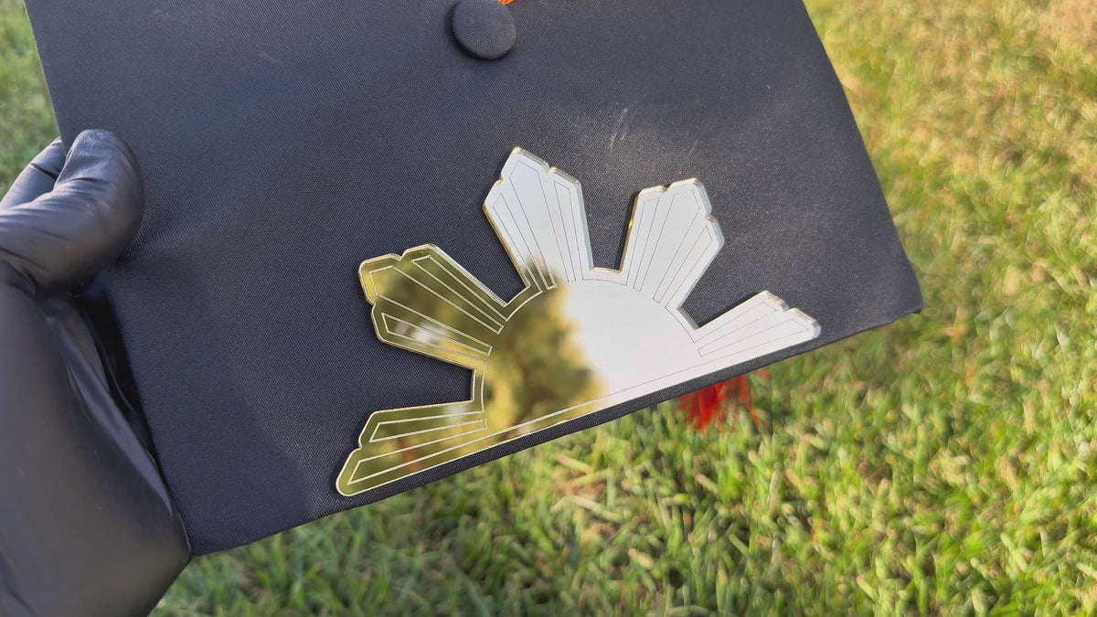 Filipino Mirrored Gold Graduation Cap Topper