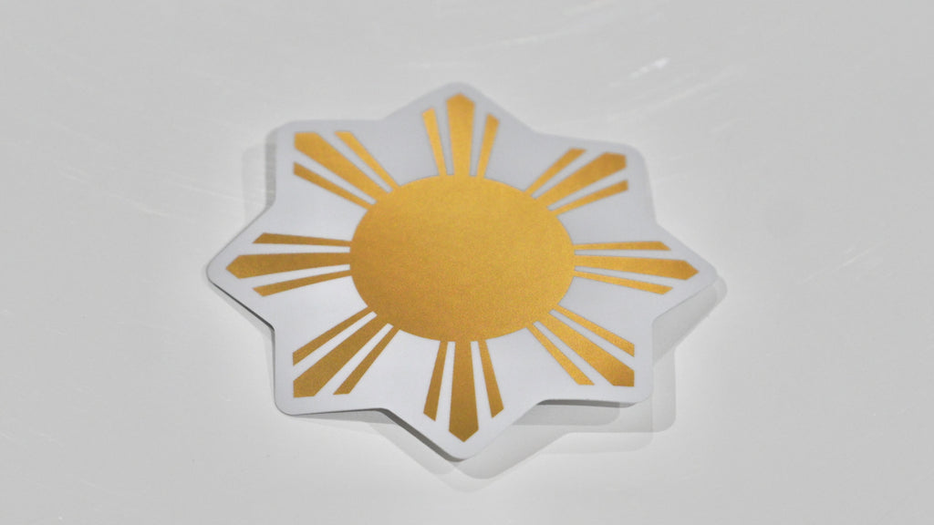 Gold Foil Filipino Sun Sticker