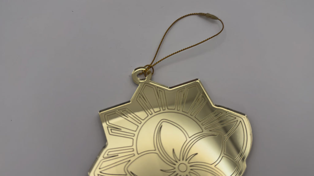 Mirrored Sampaguita & Sun Ornament