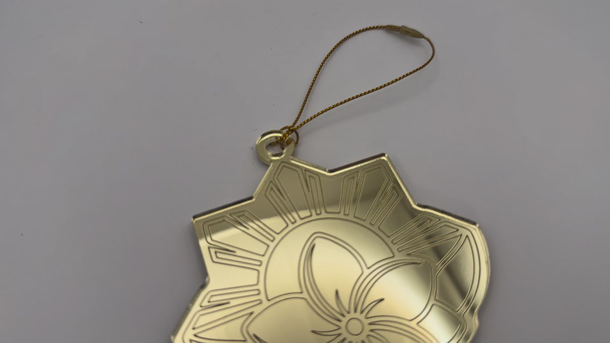 Mirrored Sampaguita & Sun Ornament
