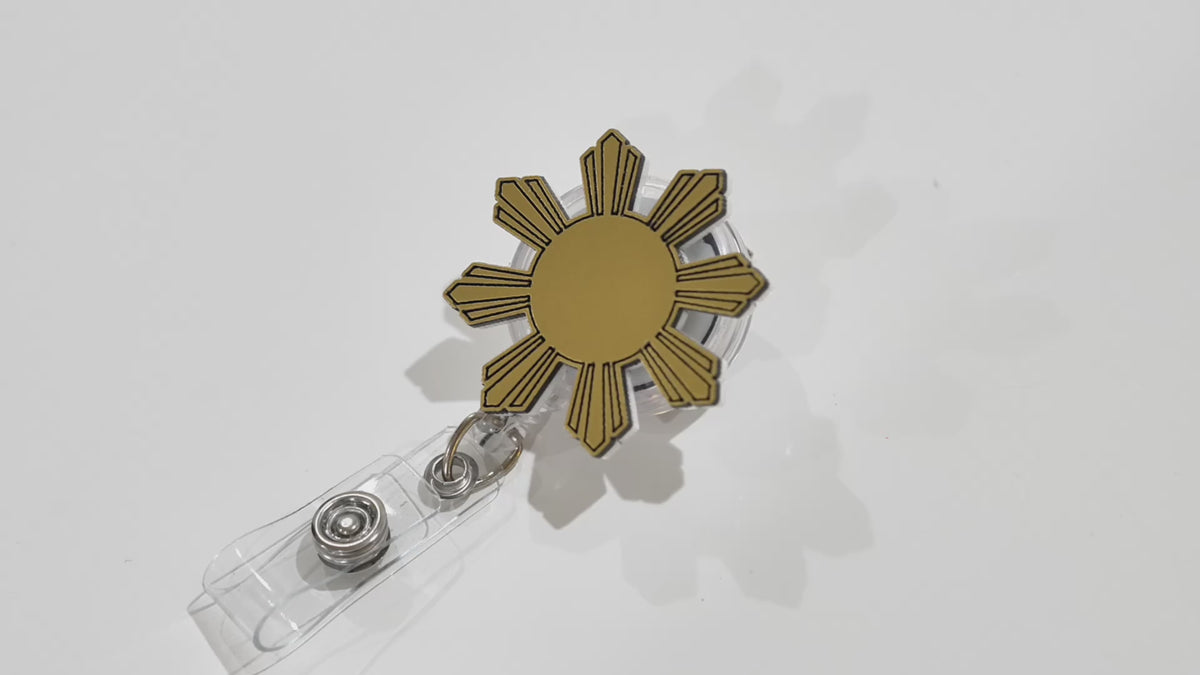Filipino Brushed Gold Badge Reel