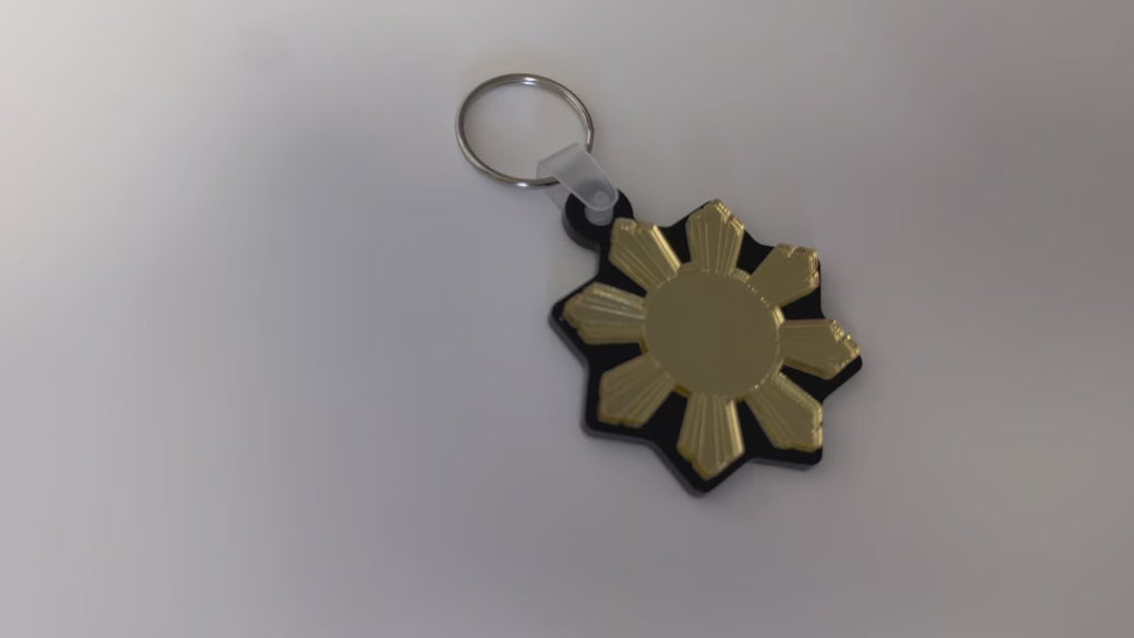 Mirrored Filipino Sun Araw Keychain