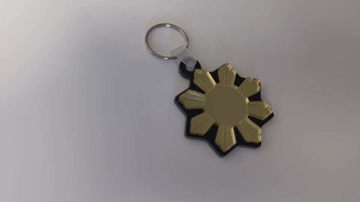 Mirrored Filipino Sun Araw Keychain