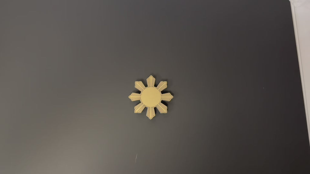 Brushed Gold Filipino Sun Magnet