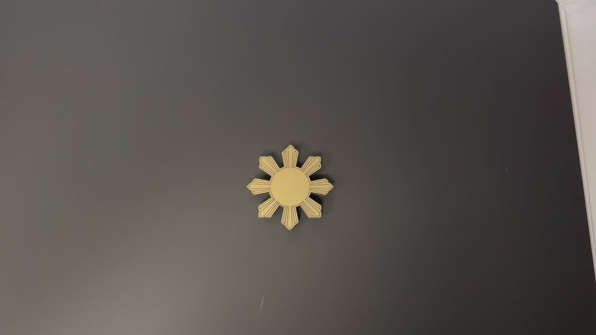 Brushed Gold Filipino Sun Magnet